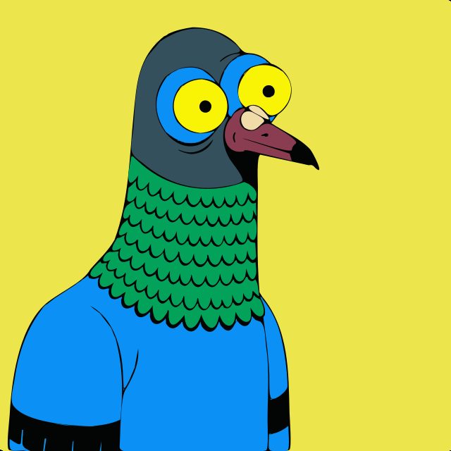 Cartoon pigeon character — vectorized SVG