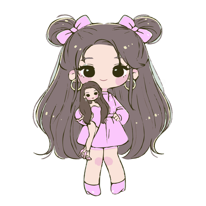 Kawaii chibi character illustration — vectorized SVG